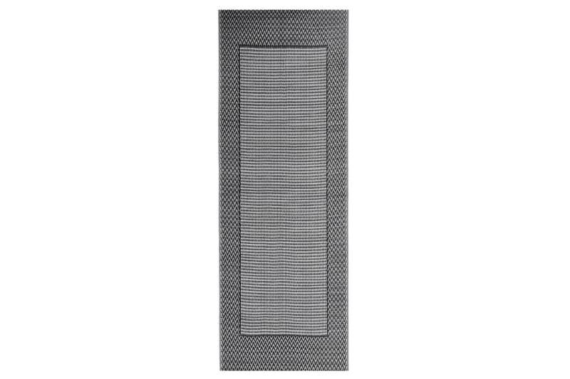Uteteppe svart 80x250 cm PP - Svart - Gummiert tepper - Plastmatte balkong - Små tepper - Mønstrede tepper - Store tepper - Balkongmatte - Håndvevde tepper - Utendørstepper