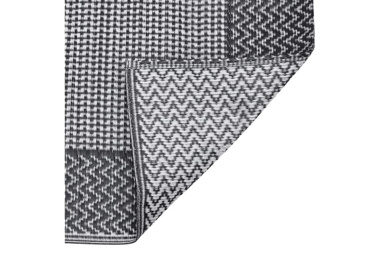 Uteteppe svart 80x250 cm PP - Svart - Gummiert tepper - Plastmatte balkong - Små tepper - Mønstrede tepper - Store tepper - Balkongmatte - Håndvevde tepper - Utendørstepper